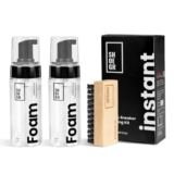 SHOEGR Instant Shoe Cleaning Kit | 2 x Shoe Cleaning Foam (150ml) and 1 Medium Bristle Cleaner Brush, White Shoe Cleaning Kit, Shoe Cleaner Kit For Sneakers, Sports Shoe Cleaner Foam Spray