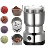 MOROVIK Nima Stainless Steel Multifunctional Electric Grinder & Coffee Maker – Mini Spice, Coffee, and Masala Grinder for Beans, Nuts, and Grains – Household Mixer Grinder (Black)