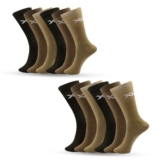 XJARVIS Texas Army Men’s Solid Calf Crew Combed Full Length Cotton Formal Socks, Odour Free & Breathable, Free Size – Ideal for Home, Office Wear, Pack of 12 (Army)