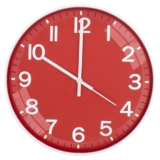 TEKCOOL Wall Clock 12″ Silent Quartz Decorative Latest Wall Clock Non-Ticking Classic Clock Battery Operated Round Easy to Read for Room/Home/Kitchen/Bedroom/Office/School(Red).