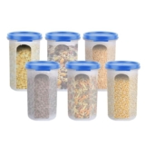 RIOMAX Plastic Kitchen Storage Containers/Round Storage Container with Removable Lid/Fridge Storage Container/Fridge Organizer/Freezer Storage Containers (500ML, Pack of 6)