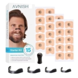 AVNISH Breathing Nasal Strip Starter Kit 15 Count – Boost Oxygen Intake, Reduce Snoring, Improve Sleep Quality – Sweat Resistant, Skin Safe Nasal Strips – Extra Strength Snoring Solution