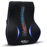 AGEasy (Max Group Lumbar Back Support | Orthopedic Lumbar Support for Back Pain Relief | High Density Memory Foam (Black)