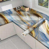 GOLDFRESH™ 2024 Premium Wall Stickers DIY Wallpaper Vinyl Marble Peel and Stick Waterproof Wallpaper for Home Kitchen Countertop Cabinet Furniture Oil Proof Kitchen Stickers(60x200cm) (Glod Ocean)