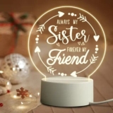 KRESHU LED 3D Creative Visualization Acrylic Light Table Light Writing Message Board for Keeping Notes, Messages, Greetings Smart USB Connected Writing Notes for Home Office Erasable Board(Round)