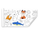 Virav Coloring Re-Stick Drawing Paper Roll for Kids, 300 x 30 cm, Pack of 2 Rolls, Large Coloring Poster for Toddlers, Art Paper Crafts Coloring Tablecloth Ideal Gift for Class Home Birthday Party