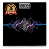 TEKCOOL Weight Machine for Body Weight Thick Tempered Glass LCD Display With 3 Years Warranty Weighing Scale (Wave), 180 Kg