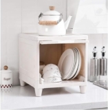 JEYANG Plastic Cupboard for Clothes Plastic Cabinet for Storage Foldable Wardrobe for Clothes Rack for Storage Clothes Storage Cabinet Plastic Modular Drawer Storage Box (White Window, 1 Tier)