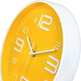 TEKCOOL Wall Clock 12″ Silent Quartz Decorative Latest Wall Clock Non-Ticking Classic Clock Battery Operated Round Easy to Read for Room/Home/Kitchen/Bedroom/Office/School – Analog, Plastic Yellow