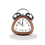 ZURATO Triangle Shape Twin Bell Alarm Clock with Night Light for Heavy Sleepers, Analog Desk Alarm Clock for Bedroom, Office and Home Decoration (Small: ‎5.5W x 12H)