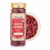 7 BAZAARI CHATPATA CRANBERRY – Premium Spicy & Tangy Dried Cranberries with Chatpata Seasoning, Cumin, Natural Ingredients, Low-Fat, High-Fiber, Heart-Friendly Healthy Indian Snack, 180g Pack (Pack of 1)