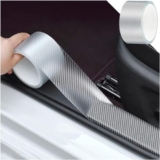 Amborzie High Gloss Anti Scratch Black Carbon Fiber Paint Protection Film Tape PPF for Car Protection and Decoration – 2 Inches x 5 Meters,Carbon Fiber Tape for Car for (White)