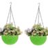 Craftbin Plastic Hanging Round Planters | Planting Pots for Home Gardening | Flower Pots for Home Balcony, Dia-7.1inch, Hight-4.1inch Pack of 3 (Light Blue, 3)