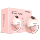 Roboson Wearable Electrical Breast Pump for Feeding Mothers, Portable & Rechargeable Automatic Milk Pump with 4 Modes & 12 Levels, 1200mAh Battery, Portable & Cordless with Type C Charging, FDA Approved, Patented Diaphragm Case Technology, Automatic Milk Level Detection, Voice Broadcast, Smart LED Display, 160ml BPA-Free Milk Cup, Ultra Quiet & Compact (1 Year Warranty) (BP-222)