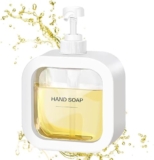 Soap Dispenser,1Pack White Plastic Foam Hand Soap Dispenser for Bathroom, 10 Oz Square Dish Soap Dispenser with Foaming Pump for Kitchen, Refillable Foam Pump Bottle with Labels