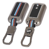 TEKCOOL Premium Metal Key Cover Compatible with Baleno, Grand Vitara, Xl6, Swift, Brezza, Celerio, Ignis, Ertiga, Dzire, Fronx, Urban Cruiser, Rumion, Glanza, Hyryder 2 Button Smart Key (Black)