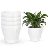 TEKCOOL Plastic Round Flower Pots for Home Planters, Terrace, Garden Etc | Pack of 05 | Multicolor | Suitable for Home Indoor & Outdoor Gardening Plants