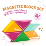 Cots and Cuddles 6pc Plane Design Magnetic Wooden Blocks Toy Set for Kids | 20 Designs with 20 Pattern Cards | Creative & STEM Learning Play Toy (Plane)