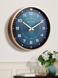 Nautica I 12 Inch I Designer Analog Wall Clock for Living Room I 1Pc Analog Wall Clock I Designer Analog Wall Clock L Big Analog Wall Clock L Abs Chrome Dial I Chrome Navy-Rosegold
