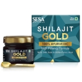 SESA Shilajit Gold Resin 20g With 24k Gold 60%+ Fulvic Acid (Certificate Included) Helps Boost Stamina, Immunity & Muscle Recovery 100% Ayurvedic – 20 g