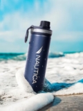 NAUTICA Stylish Triple-Layer Insulated Bottle-1pc (Fender) | 500ml | SS Steel 24 Hours Hot & Cold Solid-denimblue