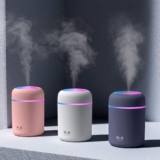Nexila Colorful Cool Mini Humidifiers with LED Night Light, USB 300ml Mist Humidifiers for Car Office Room Bedroom, 26db Quiet Ultrasonic Humidifiers, Portable Diffuser for Essential Oils (white)