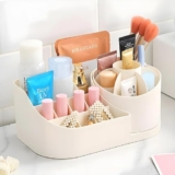 HomeWiz Kitchen Multi-Purpose Stand – Multicolor 1, Food Grade and Very Durable,Organizer Box Drawers Storage Plastic Stationary Box in Pastel Cream