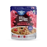 Fit & Flex Baked Crunchy Happy Berries Granola | Oat Rich Cereal With High Protein And Fibre | Ready To Eat Healthy Granola For Breakfast | As Seen on Shark Tank India | 275 g