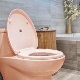 Ruhe® Super Round Toilet Seat Cover | Premium PVC Western Commode Toilet Seat Cover | Non-Slip Point and Durable Seat Cover | Easy Installation | Pink Color