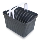 Kuber Industries Basket | Plastic Storage Basket for Fruits | Storage Basket for Picnic | Storage Basket for Kitchen | FLORA-222 | Gray