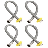 Ruhe® Connection Pipe | 304 Grade Stainless Steel Connection Pipe Suitable for Hot & Cold Mixer Faucets for basins and sinks, Geysers, and Flush tanks |18 Inches (Set Of 4)