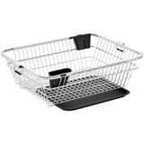 TEKCOOL Utensils Basket Drainer & Dish Drainer Basket for Kitchen/Utensil Stand for Kitchen/Dish Drying Rack with Drainer/Bartan Stand/Dish Rack for Kitchen with 2 Spoon Holder(Size- 56x43x23 CM)