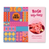 GO DESi Rose Kaju Katli 200 grams, Gulab Kaju Katli, DESi Meetha, Sweets Indian Mithai, Cashew, Indian Sweets Gift Pack, Diwali Gifts, Diwali gifts for family and friends, Diwali gift hampers