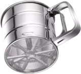 Stainless Steel Flour Sifter for Baking, Durable Mesh Sieve with Comfortable Handle, Atta Shifter (Semi Automatic)