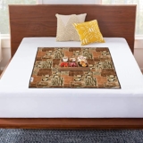 Heart Home PVC Wooden Print Both Sided Bed Server Food Mat, Bedsheet Protector for Home 36″x36″ (Brown) 54HH4340.