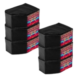 Kuber Industries Blouse Cover | Zipper Clothes Storage Bag | Non-Woven Wardrobe Organiser | Side Transparent Blouse Organizer | Dot Border | Pack of 6 | Black