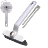 MOROVIK Multi-Function Bathroom Cleaning Brush, Tiles Cleaning Brush, Hard Bristle Rotating Crevice Gap Cleaning Brushes for Bathroom, Floor Cleaner Brush (White)