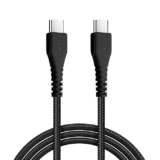 pTron Solero Braid 60W Type C to Type C Fast Charging Cable 1m for Samsung, OnePlus, Oppo, Vivo, Xiaomi, Realme, IQOO & other Type C devices, Unbreakable Nylon Braid & 480Mbps Sync Speed (Black)