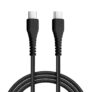 pTron Solero Braid 60W Type C to Type C Fast Charging Cable 1m for Samsung, OnePlus, Oppo, Vivo, Xiaomi, Realme, IQOO & other Type C devices, Unbreakable Nylon Braid & 480Mbps Sync Speed (Black)