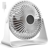 Gesto High-Speed Rechargeable Table Fan – 6 Inch Noiseless Portable Fan With 3 Speed Modes | 1800mAh Battery Up to 8 Hours Runtime USB Charging Fan for Home, Office, Kitchen