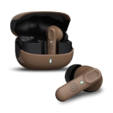 pTron Zenbuds 1 V2 ANC Bluetooth Earbuds 32dB QuietSound Tech, 13mm HyperDrivers with 4D Panaromic Audio, 4 QuadPro ANC Mics, 40ms Low Latency Game/Music Modes, Bluetooth V5.3 & Type C Charging(Brown)