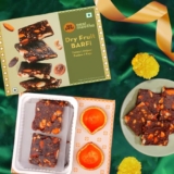 GO DESi Dry Fruits Barfi 200 grams burfi with Diya, Diwali Gifts, Diwali gifts for family and friends, Diwali gift hampers, Indian Sweets Gift Pack, Dates Bar, Anjeer, Khajoor, Nuts, Sweets Indian Mithai