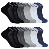 XJARVIS® Ankle Length Half Terry Sports Socks Men & Women Made with Durable, Breathable Cotton, Multicolor Towel Socks Ideal for Gym, Regular Casual Wear & Running Odor, Pack of 10