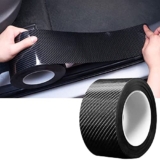 Fizont Mart Carbon Fiber Vinyl Wrap Roll for Car Door Edge Carbon Fiber Door Guard and Bumper Guard Protector for Cars Adhesive Wrap for Paint Protector of Cars (5Cm X 5Meter)(Black)
