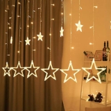 Aqify 12 Star Window Curtain Lights with 8 Flashing Modes Decoration for Christmas, Wedding, Party, Home, Patio Lawn, Warm White