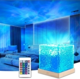 FLYNGO 3D Ocean Wave Night Light Projector for Kids Bedroom, Romantic Water Wave Effect, 16 Colors Gradual Rotating LED Projection Night Lamp Projector with Remote Control for Room (Cube)