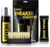 JICOOT Shoe Cleaner Kit for Sneaker, Water-Free Foam Sneaker Cleaner 150ml with Shoe Brush and Shoe Cloth, Work on Most Shoes, Essentials Shoe Cleaning Kit for Removing Stains and Dirt