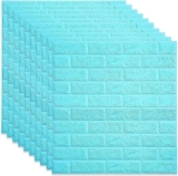 TEKCOOL Self-Adhesive Waterproof PE Foam 3D Wall Panels Wallpaper Sticker for Bathroom, Living Room, and Home Decoration (70 x 77cm, Appx. 5.8Sq Feet)-5 Piece