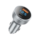 pTron Bullet Ultima Mini 65W Car Charger with Dual Output, Fast Charging (Type-C PD 45W & 20W USB QC 3.0A), Lightweight & Durable Metal Body & Compatible with All Smartphones (Grey)