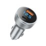 pTron Bullet Ultima Mini 65W Car Charger with Dual Output, Fast Charging (Type-C PD 45W & 20W USB QC 3.0A), Lightweight & Durable Metal Body & Compatible with All Smartphones (Grey)